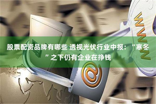 股票配资品牌有哪些 透视光伏行业中报：“寒冬”之下仍有企业在挣钱