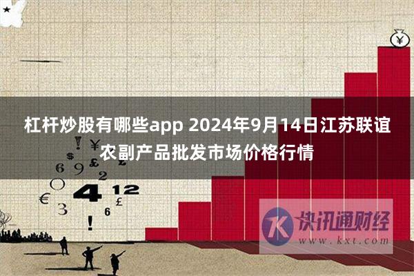 杠杆炒股有哪些app 2024年9月14日江苏联谊农副产品批发市场价格行情