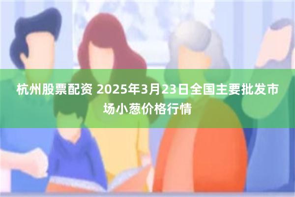 杭州股票配资 2025年3月23日全国主要批发市场小葱价格行情