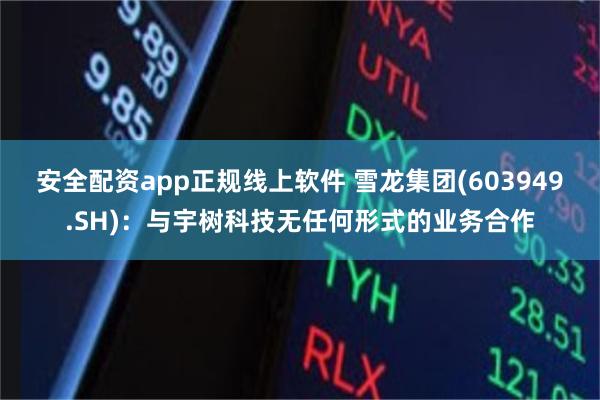 安全配资app正规线上软件 雪龙集团(603949.SH)：与宇树科技无任何形式的业务合作
