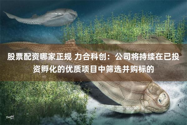 股票配资哪家正规 力合科创：公司将持续在已投资孵化的优质项目中筛选并购标的