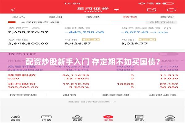 配资炒股新手入门 存定期不如买国债？