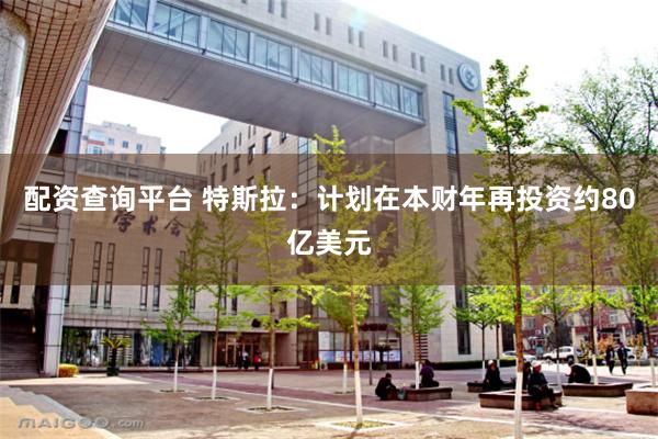 配资查询平台 特斯拉：计划在本财年再投资约80亿美元