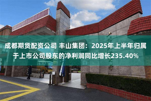 成都期货配资公司 丰山集团：2025年上半年归属于上市公司股东的净利润同比增长235.40%