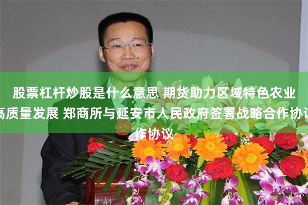 股票杠杆炒股是什么意思 期货助力区域特色农业高质量发展 郑商所与延安市人民政府签署战略合作协议