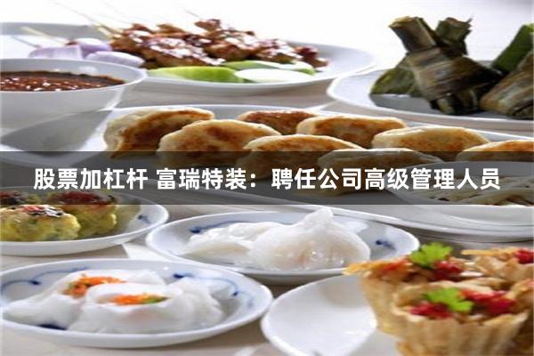 股票加杠杆 富瑞特装:聘任公司高级管理人员