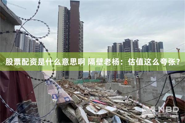 股票配资是什么意思啊 隔壁老杨:估值这么夸张?