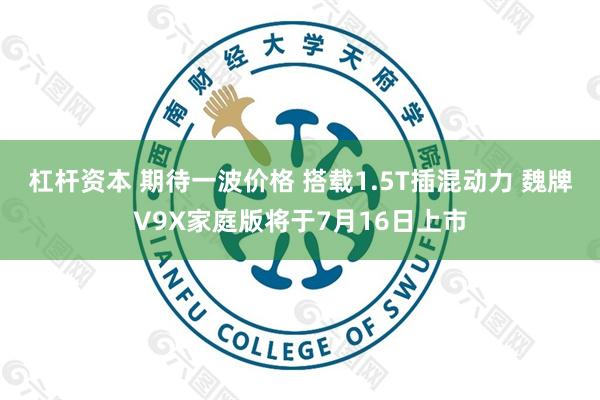 杠杆资本 期待一波价格 搭载1.5T插混动力 魏牌V9X家庭版将于7月16日上市