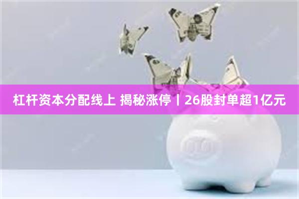 杠杆资本分配线上 揭秘涨停丨26股封单超1亿元