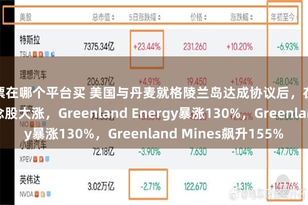 股票在哪个平台买 美国与丹麦就格陵兰岛达成协议后，在美上市的格陵兰概念股大涨，Greenland Energy暴涨130%，Greenland Mines飙升155%